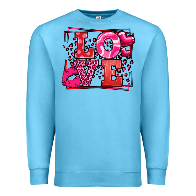 Love Valentine's Day Leopard Frame Premium Sweatshirt by LillyAllenDesigns | Teevron