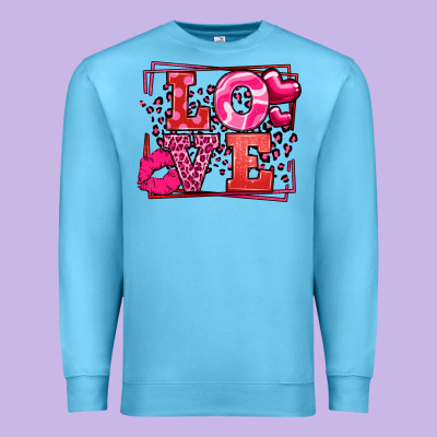 Love Valentine's Day Leopard Frame Premium Sweatshirt Designed By Lillyallendesigns