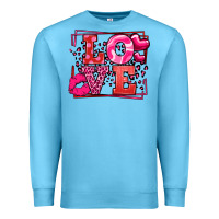 Ocean Blue Love Valentine's Day leopard frame Premium Sweatshirt - LillyAllenDesigns