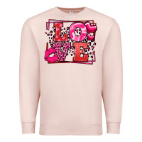 Pale Pink Love Valentine's Day leopard frame Premium Sweatshirt - LillyAllenDesigns