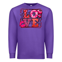 Purple Love Valentine's Day leopard frame Premium Sweatshirt - LillyAllenDesigns