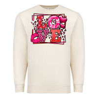 Sandshell Love Valentine's Day leopard frame Premium Sweatshirt - LillyAllenDesigns