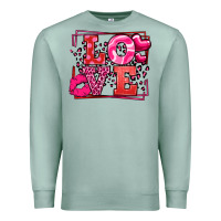 Seafoam Love Valentine's Day leopard frame Premium Sweatshirt - LillyAllenDesigns