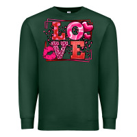 Sports Green Love Valentine's Day leopard frame Premium Sweatshirt - LillyAllenDesigns