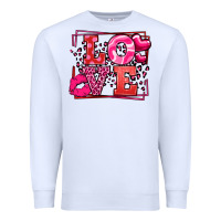 White Love Valentine's Day leopard frame Premium Sweatshirt - LillyAllenDesigns