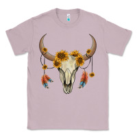 Lilac bull skull sunflowers and feathers Classic Tee - AdoDesignShop