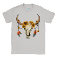 Moon Dust bull skull sunflowers and feathers Classic Tee - AdoDesignShop