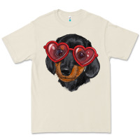 Bone Dachshund with love glasses Premium Tee - RanaPortraitStore