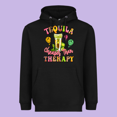 Tequila Cheaper Than Therapy Heavyweight Hoodie Designed By Lillyallendesigns