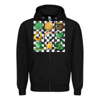 Black checker board lucky charms Zipper Hoodie - MaliasSmallBusiness