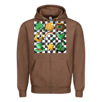 Chestnut checker board lucky charms Zipper Hoodie - MaliasSmallBusiness