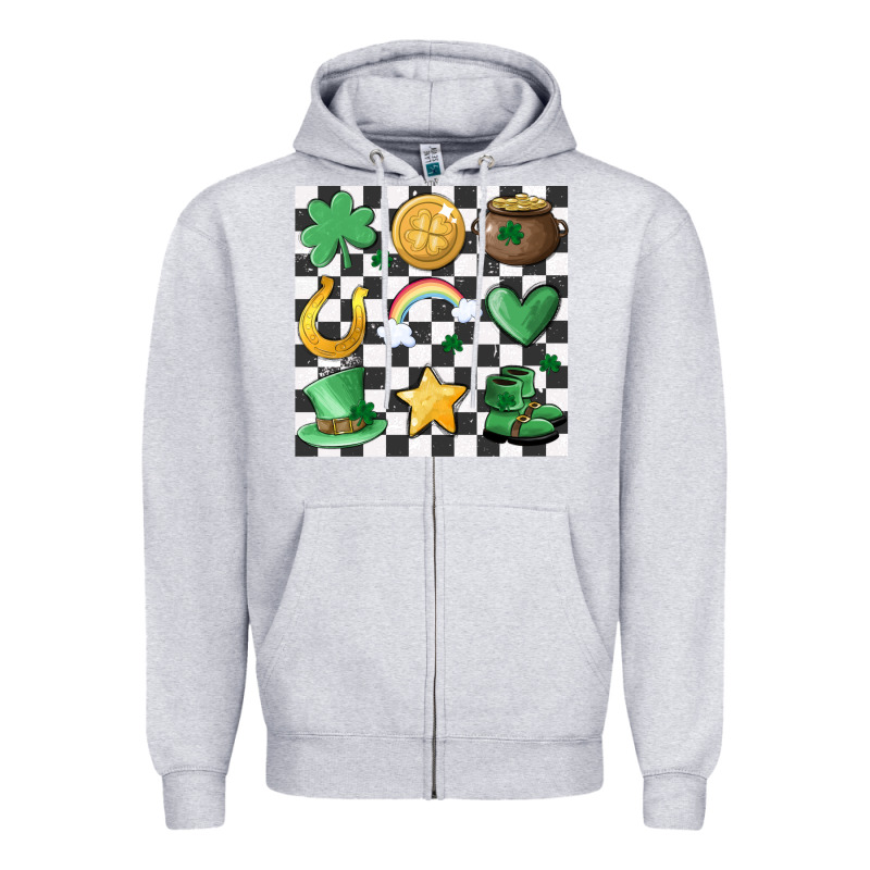Checker Board Lucky Charms Zipper Hoodie by MaliasSmallBusiness | Teevron