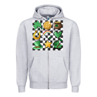 Heather Grey checker board lucky charms Zipper Hoodie - MaliasSmallBusiness