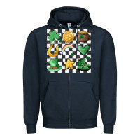 Navy checker board lucky charms Zipper Hoodie - MaliasSmallBusiness