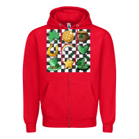 Red checker board lucky charms Zipper Hoodie - MaliasSmallBusiness