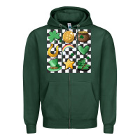 Sports Green checker board lucky charms Zipper Hoodie - MaliasSmallBusiness