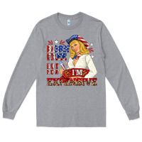 Heather Grey born free but now im expensive Long Sleeve Tee - NancyCooperArtShop