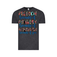 Vintage Black freedom because of bravery because of selflessness because of you Vintage Tee - JahusDesignShop