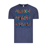 Vintage Denim freedom because of bravery because of selflessness because of you Vintage Tee - JahusDesignShop