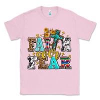 Bubblegum Pink faith over fear with cross and sunflowers Classic Tee - AdoDesignShop