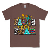 Chestnut faith over fear with cross and sunflowers Classic Tee - AdoDesignShop