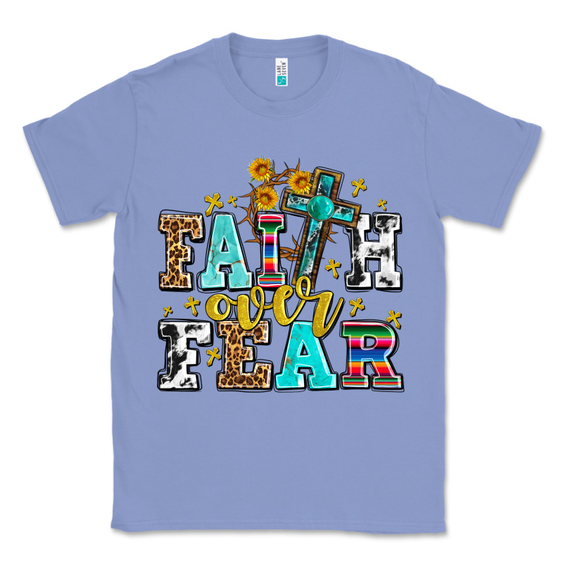 Faith Over Fear With Cross And Sunflowers Classic Tee by AdoDesignShop | Teevron