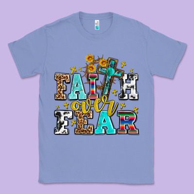 Faith Over Fear With Cross And Sunflowers Classic Tee Designed By Adodesignshop