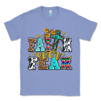 Colony Blue faith over fear with cross and sunflowers Classic Tee - AdoDesignShop