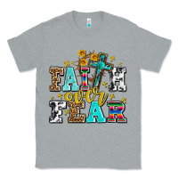 Heather Grey faith over fear with cross and sunflowers Classic Tee - AdoDesignShop