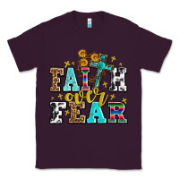 Plum faith over fear with cross and sunflowers Classic Tee - AdoDesignShop