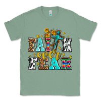 Sage faith over fear with cross and sunflowers Classic Tee - AdoDesignShop