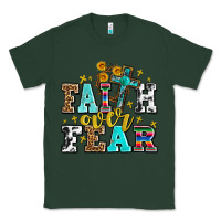 Sports Green faith over fear with cross and sunflowers Classic Tee - AdoDesignShop
