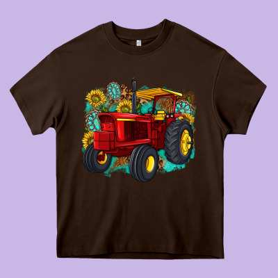Western Tractor Heavy Core Tee Designed By Texasbilliewilder