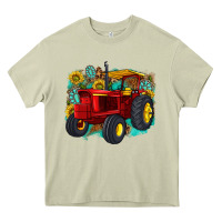Mossy western tractor Heavy Core Tee - texasbilliewilder