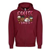 Burgundy coffee please Zipper Hoodie - MaliasSmallBusiness