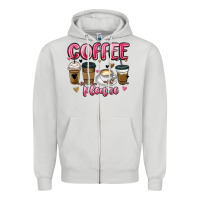 Dove Grey coffee please Zipper Hoodie - MaliasSmallBusiness