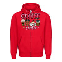 Red coffee please Zipper Hoodie - MaliasSmallBusiness
