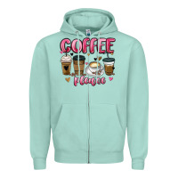 Seafoam coffee please Zipper Hoodie - MaliasSmallBusiness