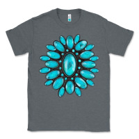 Charcoal Heather turqoise gemstone Classic Tee - AdoDesignShop