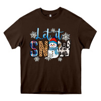 Chocolate Brown let it snow Heavy Core Tee - Zillion Design Studio