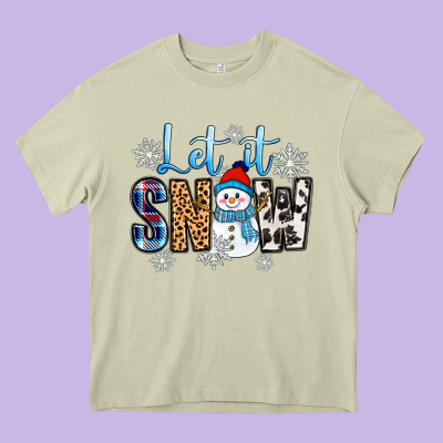 Let It Snow Heavy Core Tee Designed By Zillion Design Studio