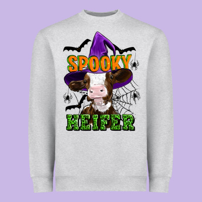 Spooky Heifer Halloween Heavyweight Sweatshirt Designed By Artiststas