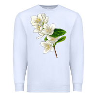 White Mock Oranges Premium Sweatshirt - LillyAllenDesigns