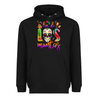 Black dia de los muertos Heavyweight Hoodie - LillyAllenDesigns