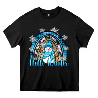Black hello winter rainbow Heavy Core Tee - Zillion Design Studio