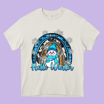 Hello Winter Rainbow Heavy Core Tee Designed By Zillion Design Studio
