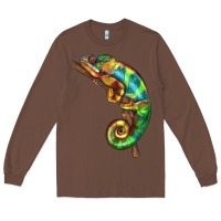 Chestnut Chameleon Lizard Illustrations Long Sleeve Tee - LillyAllenDesigns