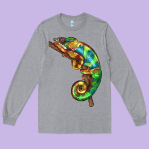 Chameleon Lizard Illustrations Long Sleeve Tee Designed By Lillyallendesigns