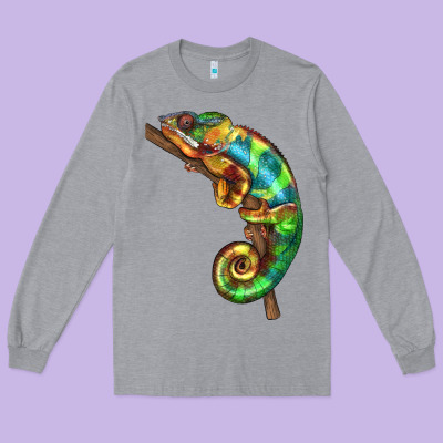 Chameleon Lizard Illustrations Long Sleeve Tee Designed By Lillyallendesigns