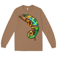 Toasted Coconut Chameleon Lizard Illustrations Long Sleeve Tee - LillyAllenDesigns